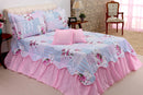 Kit Colcha Cobre leito Belize casal queen 05 pçs rosa
