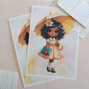 Papéis de Carta DOCE MENINA com Envelope 04 unidades | LETÍCIA