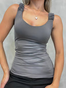 Blusa Feminina Suplex Alça Franzida Liliane Ref. 1247