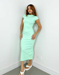 Vestido Feminino Midi em Ribana Muscle Tee com Fenda Landara Ref. 1093