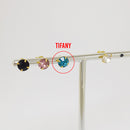 Brinco fixo ponto de luz 6mm com strass no cristal e colorido BANHADO A OURO 18K