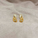 BRINCO GOTA DUPLA CRAVEJADA BANHADO A OURO 18K