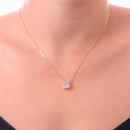 COLAR COM PINGENTE DE GOTA CRAVEJADO DE ZIRCÔNIA CRISTAL (40CM+5CM) BANHADO A OURO 18K