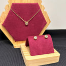 CONJUNTO PONTO DE LUZ MAJESTOSO BANHADO A OURO 18K