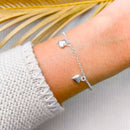 PULSEIRA COM PINGENTE DE CORAÇÕES - PRATA 925