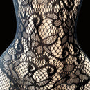 Macacão em Malha de Alta Elasticidade, Padrão Floral Jacquard, Sem Mangas, Cor Sólida