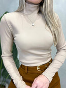 Blusa em Ribana Manga Longa Térmica com Gola Alta Brenda Ref. 1529