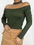 Cropped Feminino em Ribana Manga Longa Costa Única com Gola Laiara Ref. 915