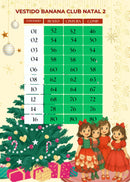 Vestido Banana Club Vermelho Ursinho Flores Natal