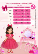 Vestido Ysa Kids Barbie Luxinho Pink