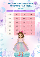 Vestido Ysa Kids Tematico Sereia - Fundo do Mar Rosa