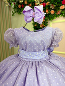 Vestido Marie Lilás Bolinhas
