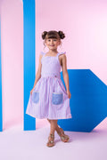 Vestido Banana Club Celine Lilas Listrado