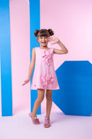 Vestido Blogueirinha Jojo Flor Rosa Bebe