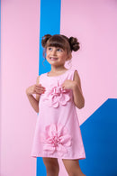 Vestido Blogueirinha Jojo Flor Rosa Bebe
