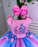 Vestido Tematico Luxo Stitch e Angel Rosa