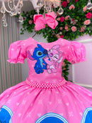 Vestido Tematico Luxo Stitch e Angel Modelo 3