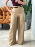 Calça Feminina Pantalona em Alfaiataria com Cinto Natasha Ref. 1013