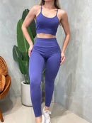 Conjunto Fitness em Poliamida Top Alça Fina e Calça Levanta Bumbum Lavinia Ref. 1571