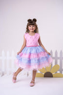 Vestido Ysa Kids Lauren Rosa - Colorido - Candy