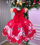 Vestido Marie Natalia Flores Vermelho - Natal