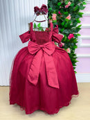 Vestido Banana Club Longo Doce Elegancia Marsala