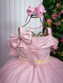Vestido Banana Club Longo Doce Elegancia Rosa Bebe