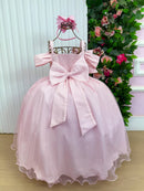 Vestido Banana Club Longo Doce Elegancia Rosa Bebe