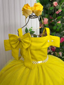 Vestido Banana Club Longo Doce Elegancia Amarelo