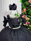 Vestido Banana Club Longo Doce Elegancia Preto