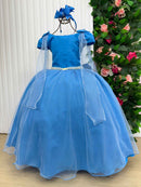 Vestido Banana Club Longo Diamante Azul Serenity