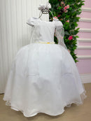 Vestido Banana Club Longo Diamante Branco