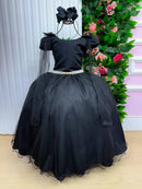 Vestido Banana Club Longo Diamante Preto