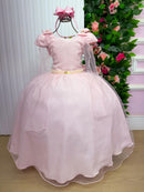 Vestido Banana Club Longo Diamante Rosa Bebe