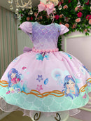 Vestido Infantil Temático Kids Sereia - Fundo do Mar