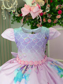 Vestido Infantil Temático Kids Sereia - Fundo do Mar