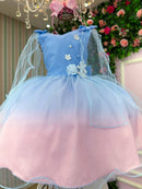 Vestido Princesa Belli Tematico Sereia - Ariel - Fundo do Mar