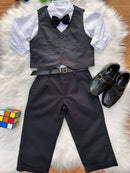 Conjunto Social Pajem Calça Colete Preto e Camisa Branca