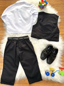 Conjunto Social Pajem Calça Colete Preto e Camisa Branca