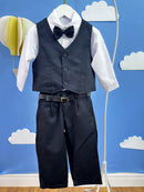 Conjunto Social Pajem Calça Colete Preto e Camisa Branca