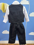 Conjunto Social Pajem Calça Colete Preto e Camisa Branca