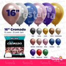 Balão Cromado 16" Diversas Cores  – 12 Unid – Art Latex