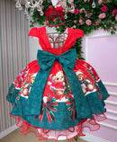 Vestido Banana Club Teddy Natalino Vermelho