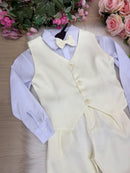 Conjunto Miss Cherry Social Leonardo Colete Amarelo Claro