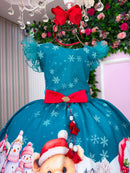 Vestido Marie Floco De Neve Verde - Natal