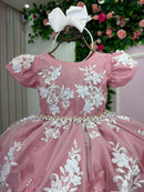 Vestido Marie Jardim Encantado Realeza Rose Renda Branca