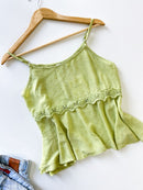 Blusa em Viscolinho Alça fina com Renda Maria Ref. 1681