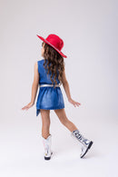 Kit Conjunto Blogueirinha Boiadeira Jeans + Chapéu