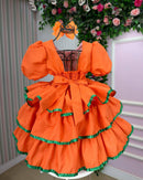 Vestido Tematicos Kids Halloween Doce Abóbora