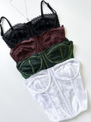 Cropped Corset em Renda de Alça Cristina Ref. 1555